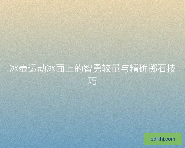 冰壶运动冰面上的智勇较量与精确掷石技巧 冰壶运动冰面上的智勇较量与精确掷石技巧