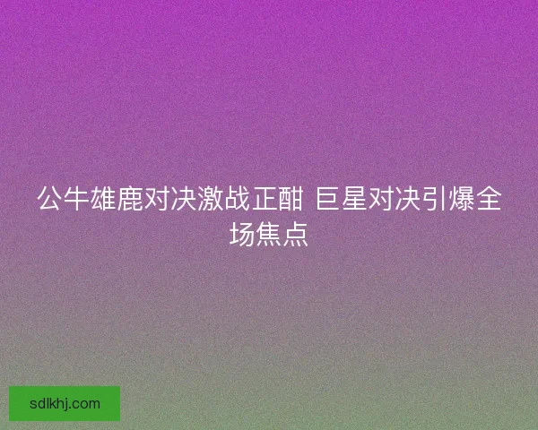 公牛雄鹿对决激战正酣 巨星对决引爆全场焦点 公牛雄鹿对决激战正酣 巨星对决引爆全场焦点