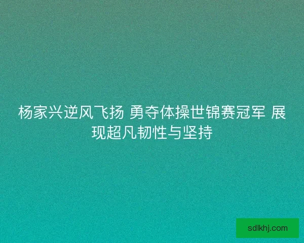 杨家兴逆风飞扬 勇夺体操世锦赛冠军 展现超凡韧性与坚持 杨家兴逆风飞扬 勇夺体操世锦赛冠军 展现超凡韧性与坚持
