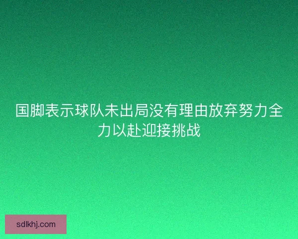国脚表示球队未出局没有理由放弃努力全力以赴迎接挑战 国脚表示球队未出局没有理由放弃努力全力以赴迎接挑战